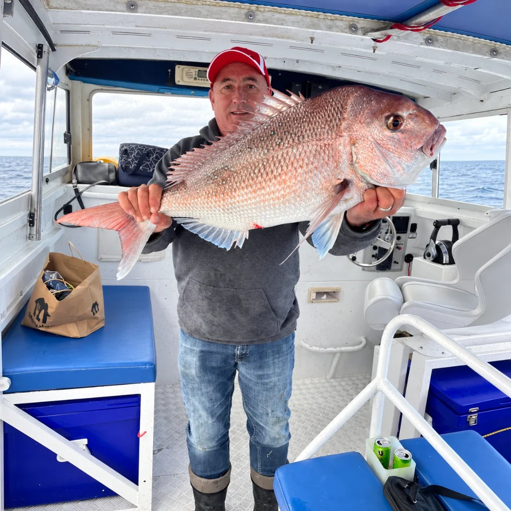 Fisherman holding massive Snapper
