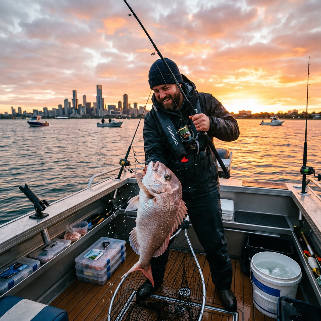 A snapper caught on Port Phillip Bay