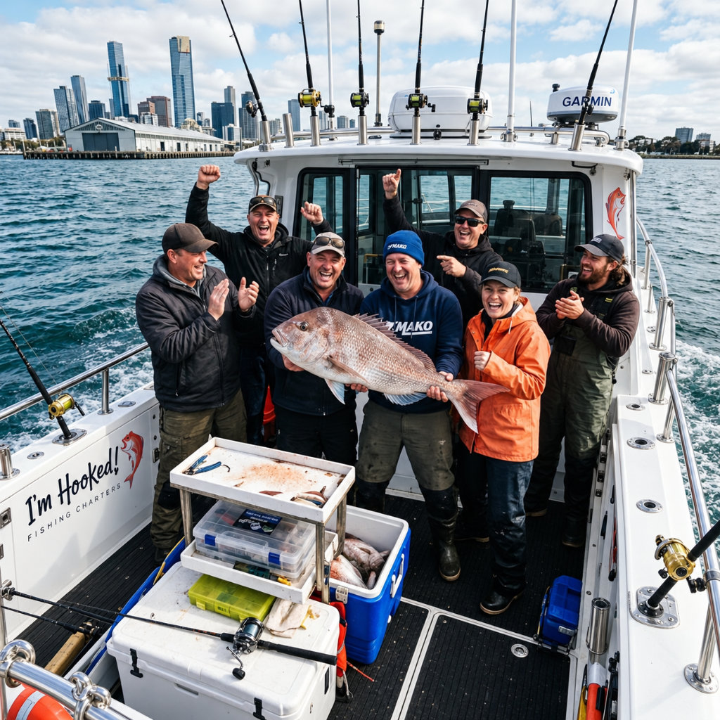 A group with their snapper on deck